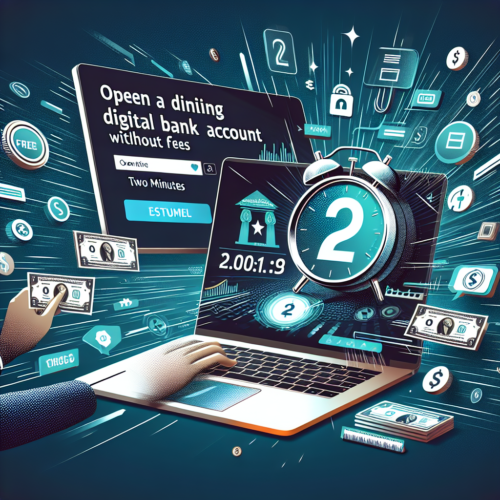 Illustration of Abra conta digital gratuita sem tarifas em 2 minutos