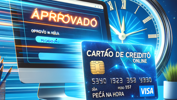 Illustration of Cartão de Crédito Online Aprovado na Hora — Peça Já